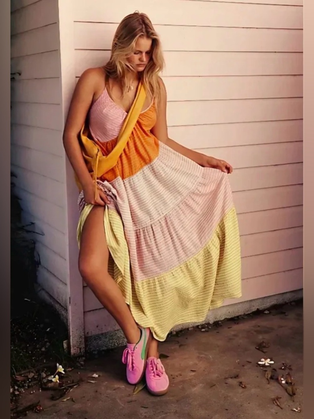 Free People What Love is Maxi Dress Color Block